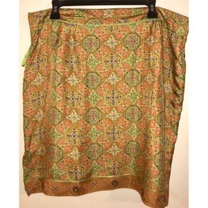 100% SILK Skirt / Aztec Pattern✨ Valerie Stevens